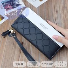 Thumbnail of ■Y46■ 長財布 ブラック レディース 大容量 ラウンドファスナー 小銭入れ