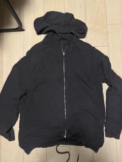 【Hatchingroom】メッシュ ニット ジップパーカー チャコール 3