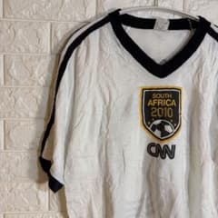オーガスタ プリント Vネック ラグラン 半袖 Tシャツ M 白 黒 綿 観戦 オーガスタ プリント Vネック ラグラン 半袖 Tシャツ M 白 黒 綿 観戦