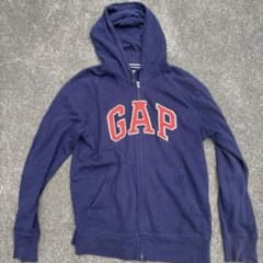 old gap zip hoodie ジップパーカー 短丈　紺　ネイビーのサムネイル