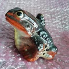 ★つくば山みやげ　ガマガエル置物★昭和レトロ　陶器製★オブジェ　インテリア