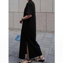 machatt ポンチTシャツドレス 美品　ブラック スリット入り ☆限定価格☆machatt ポンチTシャツドレス 美品 ネイビー スリット