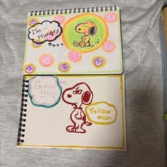 スヌーピー 手書き風イラスト入りメモ帳 2枚セット（カラー出力）のサムネイル