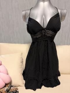ブラック クロシェ編み キャミソールのサムネイル