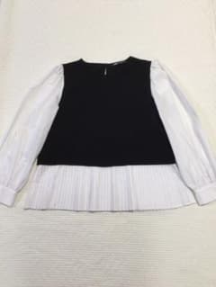 ZARA コントラスト プリーツ ブラウスのサムネイル