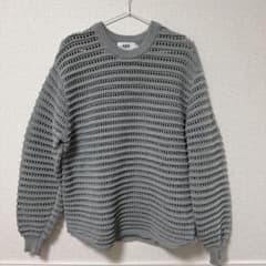 AZUL BY MOUSSY オーバーサイズメッシュ編みニット グレー Fサイズのサムネイル