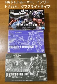 HGドムトルーパー、イフリートナハト、グフフライトタイプ3点セット HGドムトルーパー、イフリートナハト、グフフライトタイプ3点セット