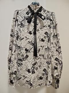 アルアバイル allureville Parisナイトプリントハイカラーブラウス