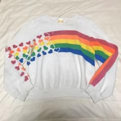 70s vintage カラフル レインボー ハート スウェットのサムネイル