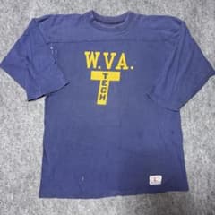希少　80s champion チャンピオンフットボールTシャツ フェードのサムネイル