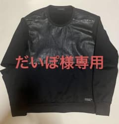 アンダーカバー　14SS  ジザメリ　ジップ肘割れレザートレーナー　ブラック　3のサムネイル