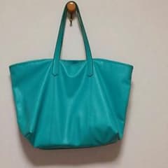 ZARAターコイズブルー☆トートバッグのサムネイル