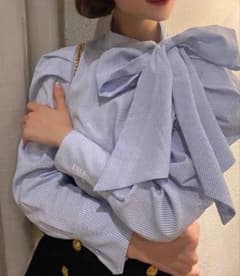 Bibiy. RIBBON CUFFS BLOUSE BLU /Fのサムネイル