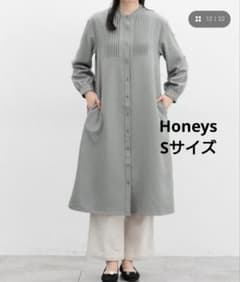 （長袖・S・マタニティ）Honeys　ピンタックシャツワンピース　ブルー　水色のサムネイル