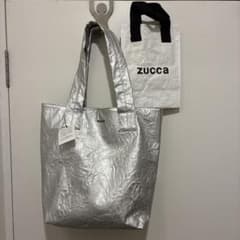 最終お値引き】ZUCCA エンボストートバッグ シルバーと ショッパー 