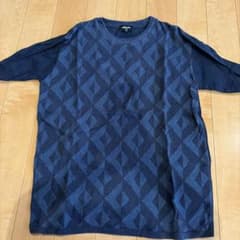 MENS BIGI メンズビギ ダイヤ柄 Tシャツ ネイビー サイズ02のサムネイル