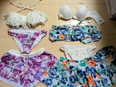 レディース 水着 ビキニ 2点セット フリンジ 花柄　サイズMのサムネイル