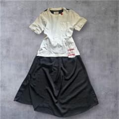 定価4.3万メゾンミハラヤスヒロ ✨再構築ドッキングワンピース 異素材切替 黒白 定価4.3万メゾンミハラヤスヒロ ✨再構築ドッキングワンピース 異素材