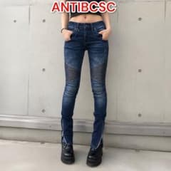 ✨美品✨ ANTIBCSC アンチビクスク バイカーデニム 蛇腹 裾ジップ 24のサムネイル