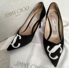 JIMMY CHOO パンプス LOVE85 JCロゴ 36.5 スエード 黒 - メルカリ