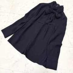 美品】theory luxe ボウタイ ブラウス スタンドカラー ネイビー - メルカリ