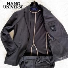 【ナノユニバース】SOLOTEXフランネル カジュアルスーツ グレー 手洗い可M