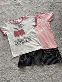 デニムアンドダンガリー スヌーピー Tシャツ ワンピースセット 110 120のサムネイル