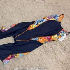 班菲 スポーツ用水着 3XLサイズ 深藍+橘色のサムネイル