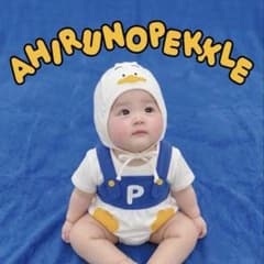 eさん専用 バースデイ あひるのペックル ボンネット付き ロンパース