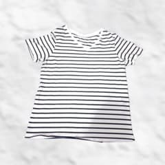 E Hyphen World gallery ストライプ Vネック 半袖Tシャツのサムネイル