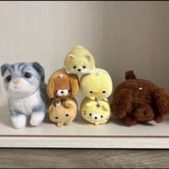 犬と小鳥のぬいぐるみ7体セットのサムネイル