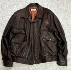 ✨美品✨A‐2　フライトジャケット ラムレザー 羊革 裏地ボルドーブラウン　短丈のサムネイル