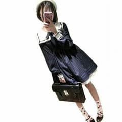 森ガール スクール風 セーラーワンピースのサムネイル