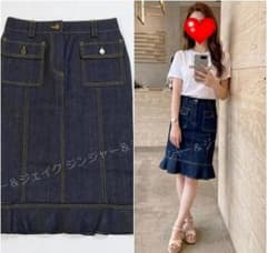 ももさん専用♡LOUIS VUITTON 幾何学模様ミニスカート 34 定価13万 極美品 LOUIS VUITTON ヴィトンデニムフリルスカート34
