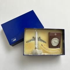 日本エアシステム JAS 飛行機 機内品 時計 置き時計 ダイキャスト 希少
