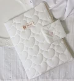 【A6バインダーカバー】Heart quilting ♡ ホワイト savingのサムネイル