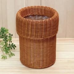 藤製品　ラタンダストボックス　ごみ箱のサムネイル
