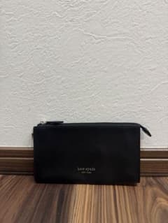 kate spade 黒 レザーポーチ