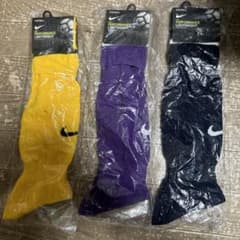 Nike イエローパープル紺色サッカーソックス　25-27cmのサムネイル