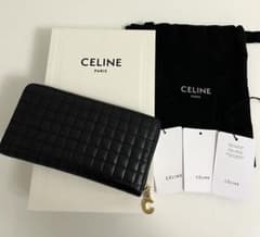 セリーヌ/ジップウォレット 長財布 キルティング ラウンドファスナー 