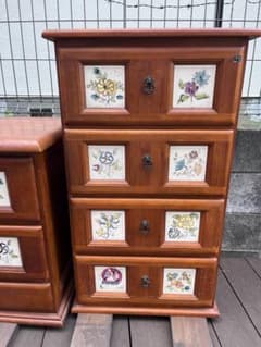 [4/18まで]ACTUS バレンシアチェスト　花柄タイル　スペイン家具　送料込 4/18まで]ACTUS バレンシアチェスト 花柄タイル スペイン家具 送料込