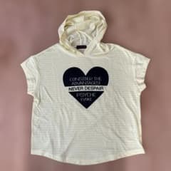 Lovetoxicフード付きロゴプリントTシャツ イエローのサムネイル