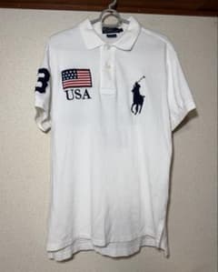 Ralph Lauren USA 短丈 ポロシャツ ホワイト M ビックボニー - メルカリ