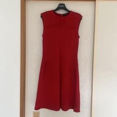 FOXEY NEW YORK ノースリーブワンピース レッド 40 FOXEY ノースリーブ レッド ワンピース40 - メルカリ