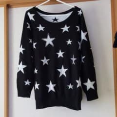 colya　ニット　星柄　黒　サイズLのサムネイル