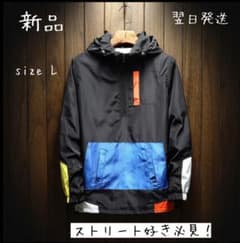 【新品】マウンテンパーカー　メンズ　Lサイズ　ストリートや韓国好き必須アイテム！のサムネイル
