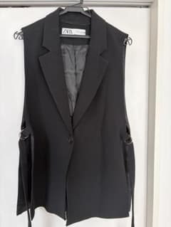 【ZARA】ザラ ロングベスト ジレ ブラック テーラードベスト レディースのサムネイル