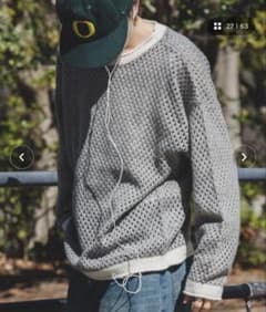 Adoon plain バイカラーメッシュニットのサムネイル