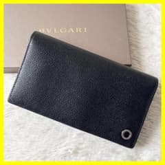 BVLGARI ブルガリ マン 長財布 二つ折り サークルロゴ ブラック 黒