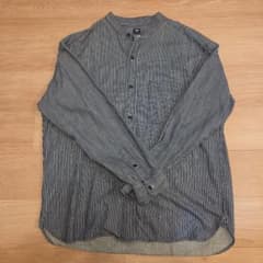 UNIQLO ストライプ バンドカラーシャツ XLのサムネイル